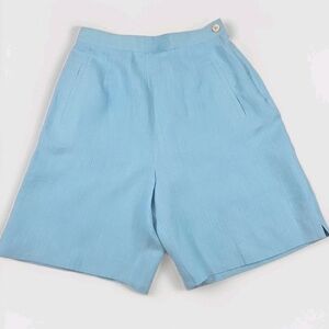 Vintage Y2K NWT Talbots IrishLinen Tailored Shorts Lt Blue Classy Old Money Sz 6